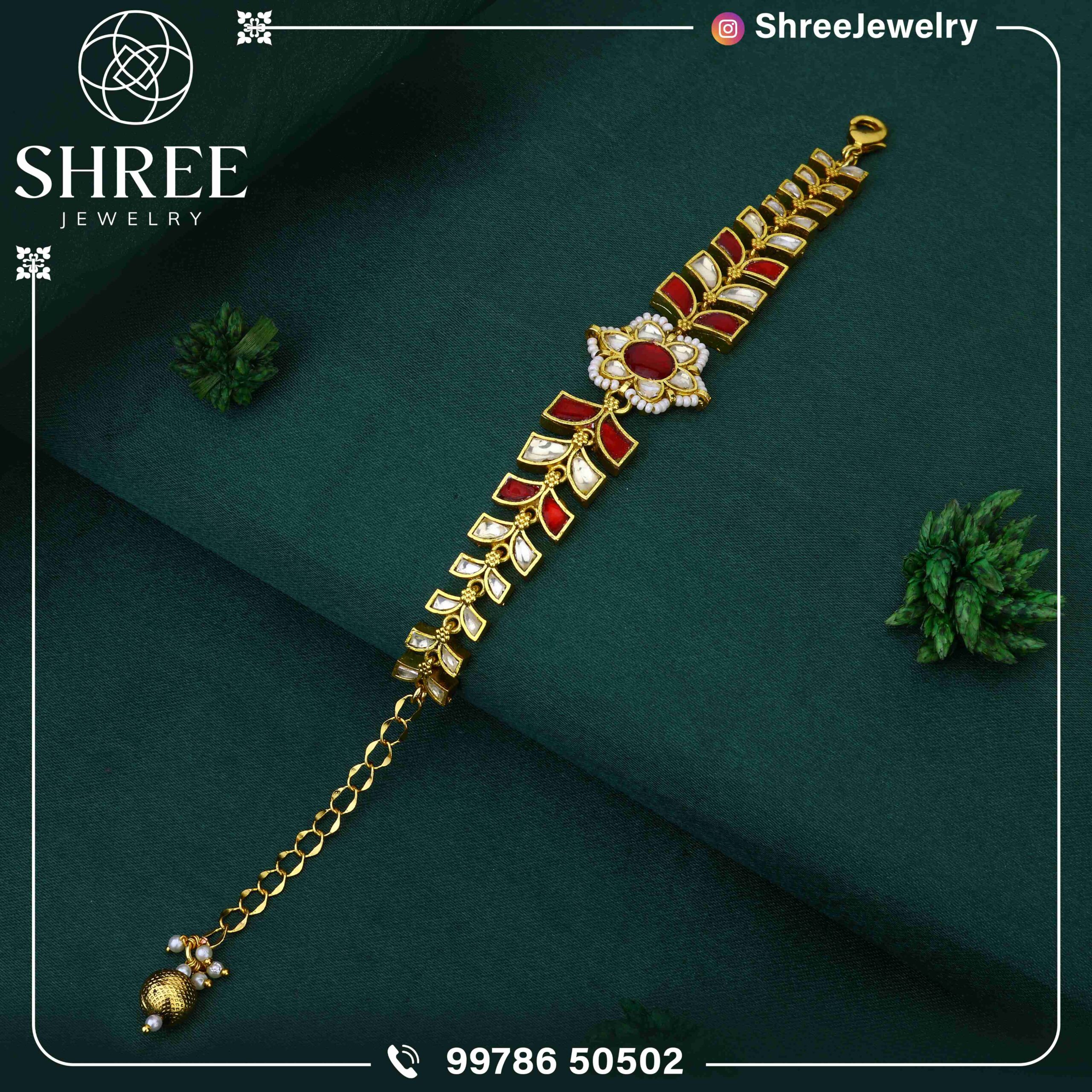 Gold Plated Jadau Kundan bracelet
