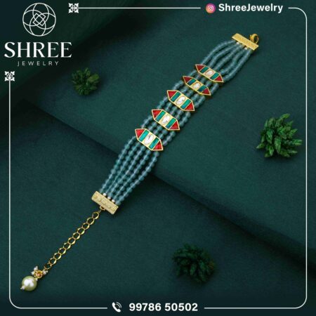 Gold Plated multi jadau Kundan bracelet