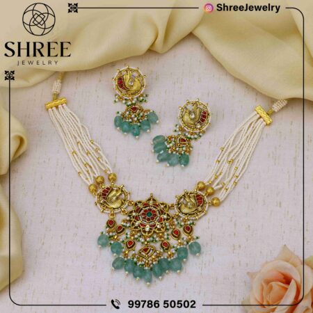 multi color jadau Kundan necklace set