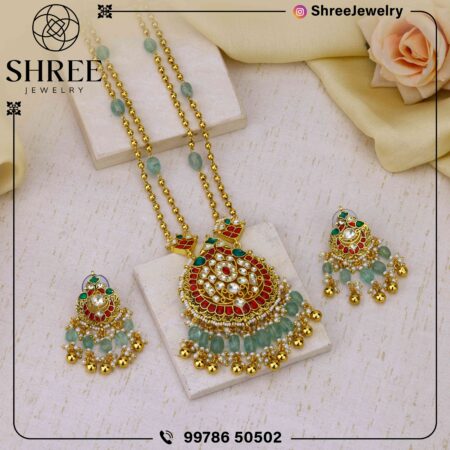multi color jadau Kundan necklace set