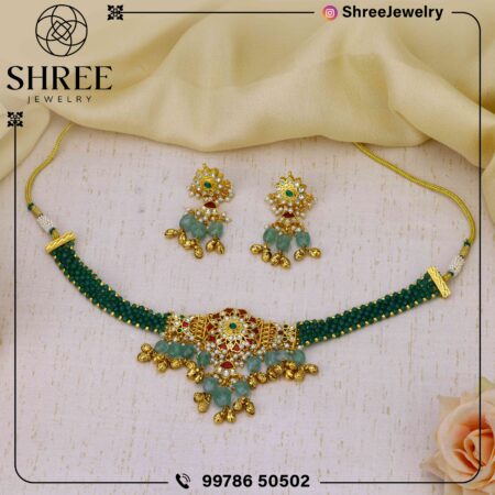 multi color jadau Kundan necklace set