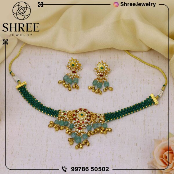 multi color jadau Kundan necklace set