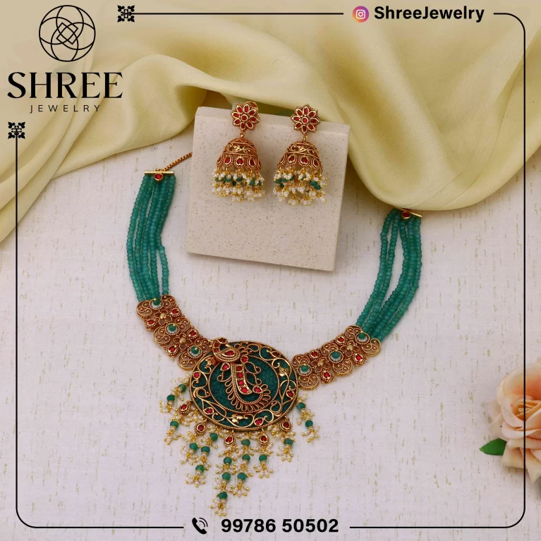 gold Plated antique multi necklace set