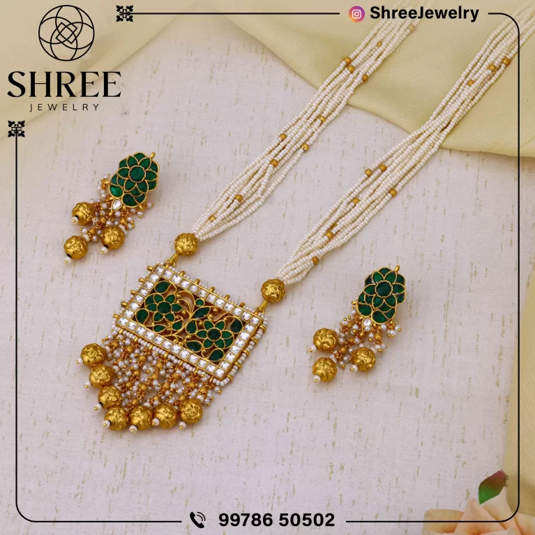 gold Plated jadau Kundan necklace set