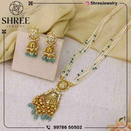 gold Plated jadau Kundan necklace set