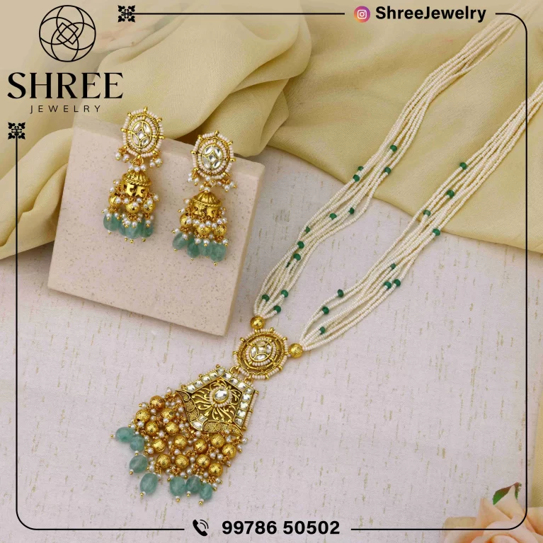 gold Plated jadau Kundan necklace set