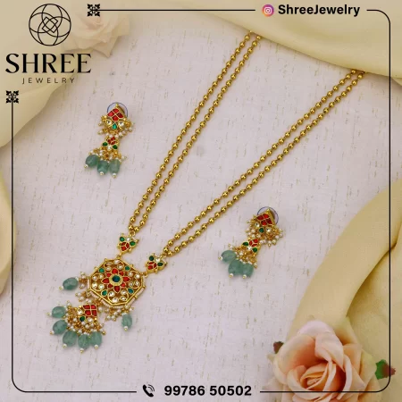 Gold Plated Multi Jadau Kundan Necklace Set